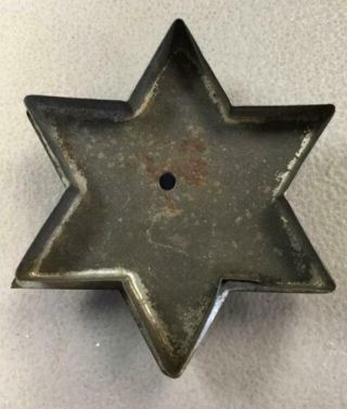 Six Point Star Cookie Cutter Hand Made Tin Strap Handle Vintage