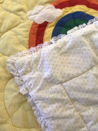 Vintage Rainbow Nursery Set 3 Piece Blanket Diaper Holder Puffy Wall Hanging 80s