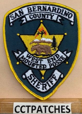 San Bernardino County,  California Sheriff West End Mounted Posse Patch Ca