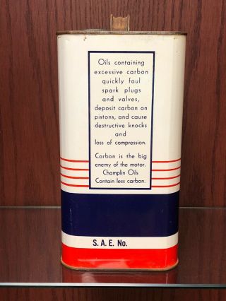 Rare.  Vintage.  H &H CHAMPLIN.  2 Gallon Oil Can 2