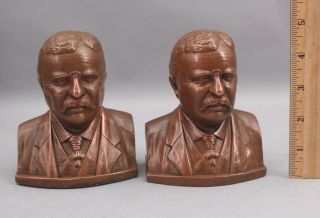 Antique Jb Jennings Bronze Clad President Theodore Roosevelt Bookends
