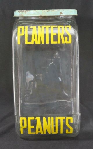 Antique Planters Peanuts Glass Display Jar General Store Advertising 2