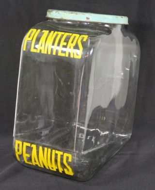 Antique Planters Peanuts Glass Display Jar General Store Advertising 3