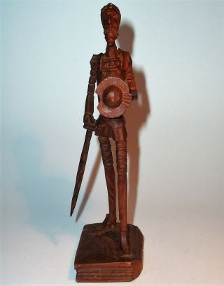 Old Don Quixote Hand Carved Wood Art Sculpture Statue Figurine Vintage Antique