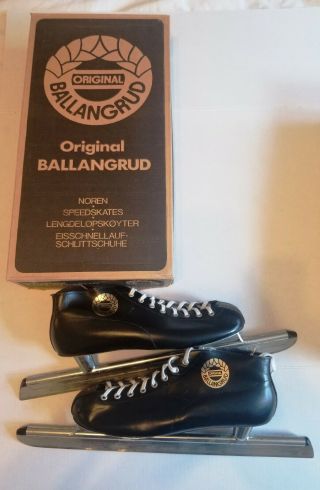 Vintage Ballangrud Speed Skates With Box - Size 47 - Made In Norway