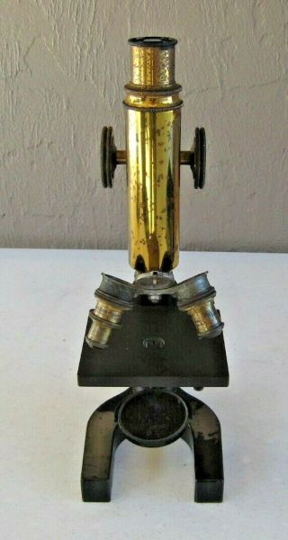 Antique Bausch & Lomb Microscope Arthur Thomas Co 2 Objectives Serial 73906 Bm1