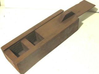 Vintage Hand Made Primitive Wood Nail Box W/ Sliding Lid.  11”