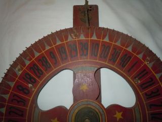 Vtg Early 20th C.  Wooden Pa Folk Art 24 " Carnival/circus/gaming Wheel/wall Mount