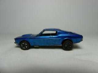 Vintage Redline Custom Mustang Hot Wheels Blue With Brown Interior Hong Kong