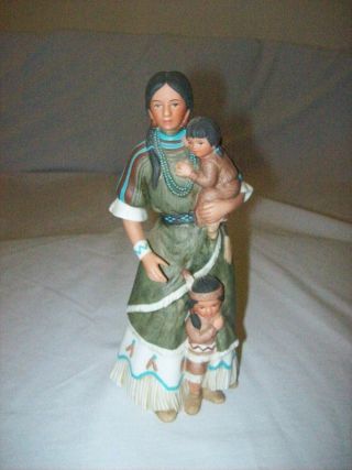 Home Interiors Native American Morning Star And Children Figurine