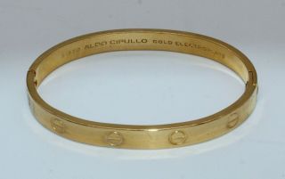 Signed 1970 Aldo Cipullo Charles Revson Cartier Gold Electroplate Love Bracelet