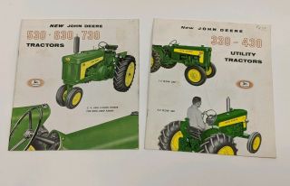 2 Vintage John Deere Tractor Brochures 330 430 530 630 730 Farm Advertising
