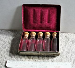 Antique Watson Microscope,  Pond Collecting Apparatus,  Cased Set Sample Bottles