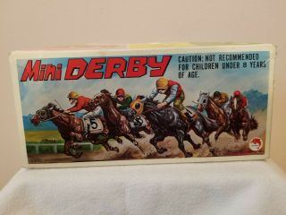 Vintage Shinsei Mini Derby Horse Racing Game With 8 Metal Horses 3300