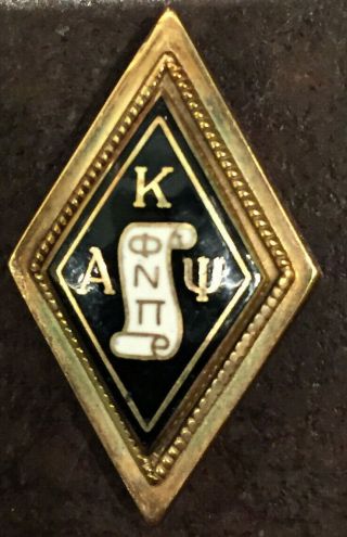 Large Kappa Alpha Psi Fraternity Pin 10k Gold 5.  5 G Vintage 25mm Priced To Sell