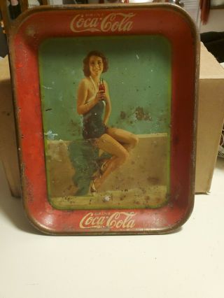 Vintage 1933 Coca - Cola Tray Frances Dee Paramount Player By American Art