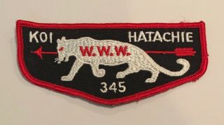 Order Of The Arrow Koi Hatachie Lodge 345 F1 Rare First Flap