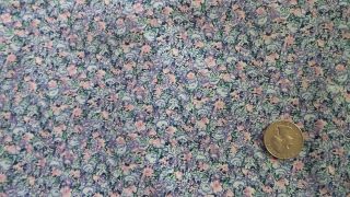 Vintage Cotton Fabric Small Floral,  Blue,  Navy,  Pink,  White,  Green,  Purple 1 Yd/46 "