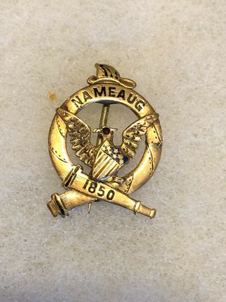 Rare Antique Fireman Badge Nameaug Company London Fire Department - Gold
