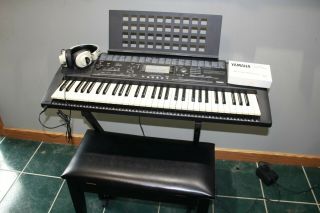 Vintage Yamaha Psr - 320 Psr320 61 Key Electronic Keyboard Midi With Stand Bench