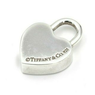 Vintage Tiffany & Co Sterling Silver Xoxo Heart Padlock Charm Pendant 855b - 5