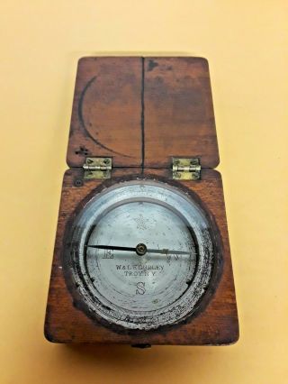 W.  & L.  E.  Gurley 1918 Troy Ny,  Us Engineer Department Mahogany Compass