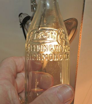 Rare Straight Side Clear Pepsi - Cola 6.  5 Oz Bottle " Richmond V.  A.