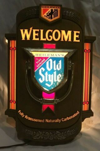Vintage Old Style Beer Sign Lighted Welcome Door Knocker Bar.  Great