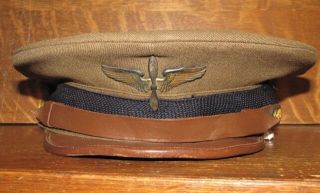 Wwii Us Army Air Corps Cadet Pilot Crusher Hat W/ Sterling Wings
