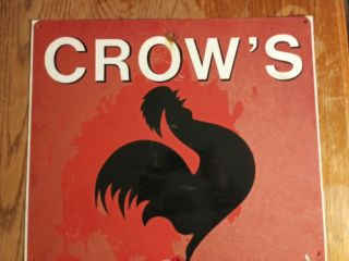 1960s Vintage Crow ' s Dealer Metal Sign Seed Corn Old Farm Plant Rooster Cock hen 2