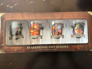 Set Of 4 Hearthstone Pint Glasses 16oz (473 Ml)