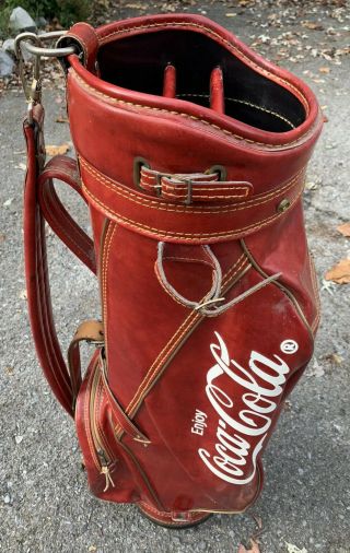 Vintage Titleist Coca - Cola Red Cart Golf Bag