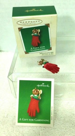 2002 Gift For Gardening Miniature Hallmark Christmas Tree Ornament Mib Price Tag