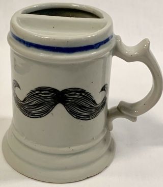 Mustache Guard Protector Ceramic Beer Mug Cup Stein 5”