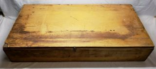 Very Old Vintage Primitive Dove Tail Large Wood Seed Box Great For Display