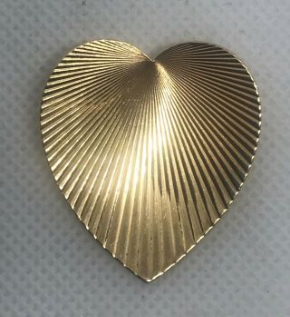 Vintage Tiffany & Co.  14k Gold Heart Pin.  1 - 3/8 ".  6.  2 Grams