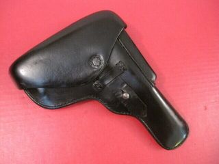 Post - Wwii German Police Leather Flap Holster Walther P38 Or P1 Pistol - Hess 1