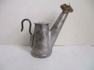Antique Vtg Teapot Style Coal Miners/mining Caving Lamp - 5