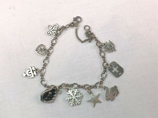 James Avery Sterling Silver Charm Bracelet with 9 Sterling Silver Charms 2