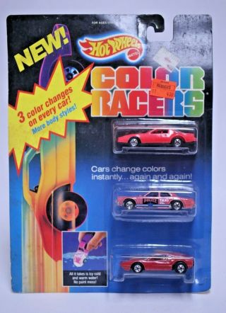 Hot Wheels Color Racers 3 Pack Pink Sheriff Ferrari Firebird On Card