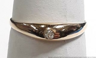 Vintage Dainty 14k Rose Gold Diamond Ladies Ring Size 5 Fine Jewelry 0.  9g