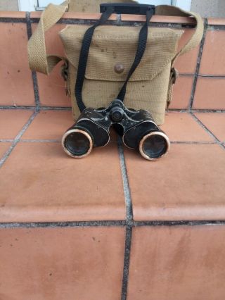 Rare Wwii Carl Zeiss Jena Dienstglas 6x30 H/6400 German Binoculars