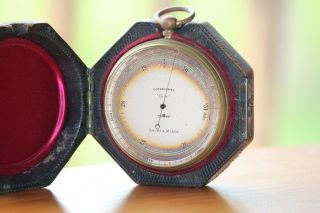 1870s Short & Mason Tycos Compensated Barometer London England Case