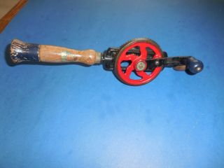 Vintage Eggbeater Hand Crank Drill With Removable Storage Top