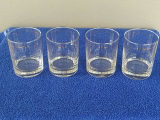 Vintage Bar Ware Culver Lowball Cocktail Glasses With 22k Gold Stripes