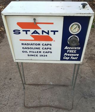 Vintage Stant Gas Tank Radiator Cap Metal Store Display Rack Auto