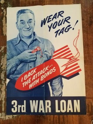 1943 Ww2 Ii Buy War Bond Poster Bomb Image Homefront
