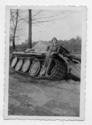 Photo Of A Knocked Out German Panther Tank In Camoflauged Paint