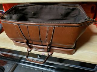Vintage Leather Doctor Bag Dopp Kit Large Canvas Lined Tool Bag