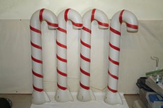 (4) Vintage Empire Christmas 32 " Lighted Blow Mold Candy Cane Yard Decor